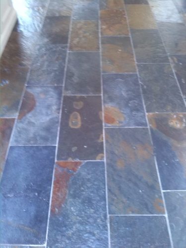 Multicoloured Riven Slate cleaned sealed restored