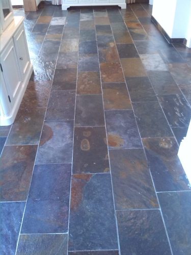 Multicoloured Riven Slate cleaned sealed restored